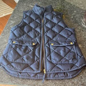 J crew navy quilted vest